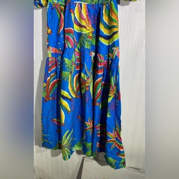 NWT FARM Rio Blue Banana Midi Dress Size S - Picture 5 of 16